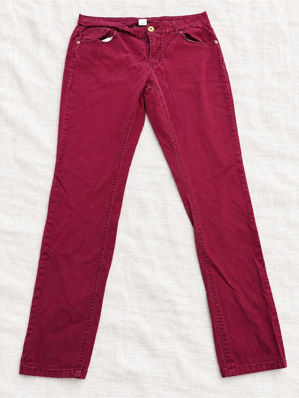 ZCO Jeans Burgundy Skinny Stretch Jeans Women’s Size 14 Y2K